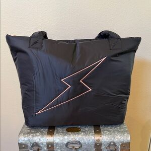 Electric Yoga Black Lightning Bolt Tote Bag